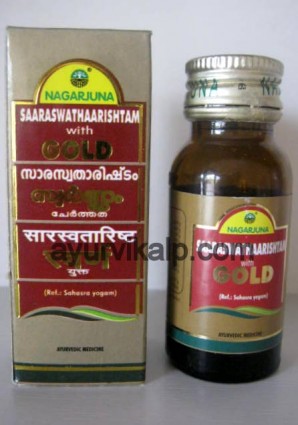 SAARASWATHAARISHTAM with Gold, Nagarjuna,  25 ml,  Mental Disorders, Epilepsy
